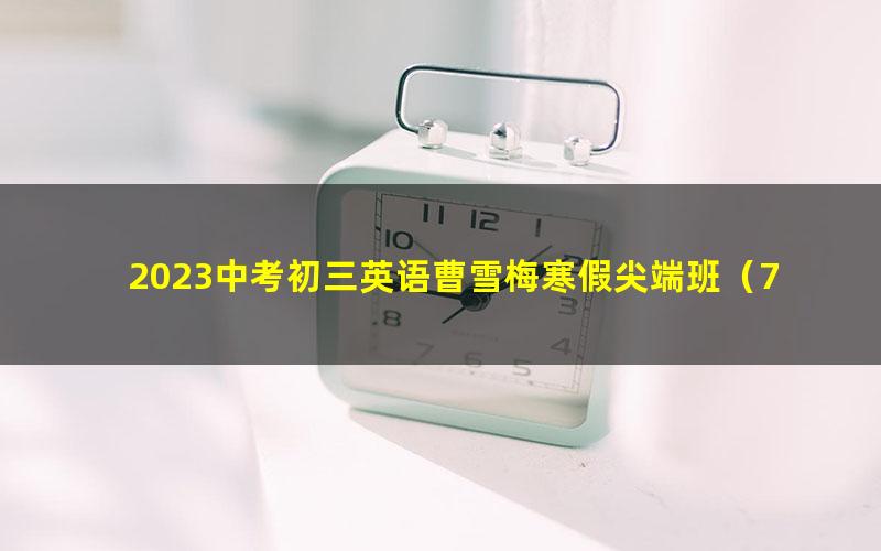 2023中考初三英语曹雪梅寒假尖端班(7.75G高清视频)