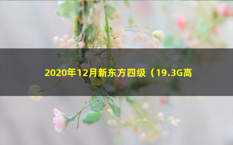 2020年12月新东方四级(19.3G高清视频)