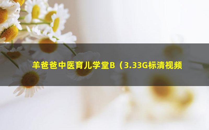 羊爸爸中医育儿学堂B(3.33G标清视频)