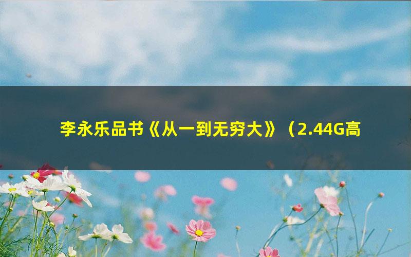 李永乐品书《从一到无穷大》(2.44G高清视频)