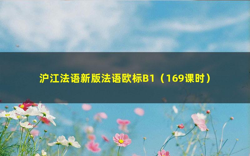 沪江法语新版法语欧标B1(169课时)