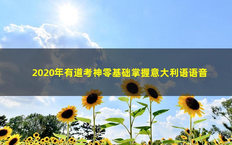 2020年有道考神零基础掌握意大利语语音(3.06G超清视频)