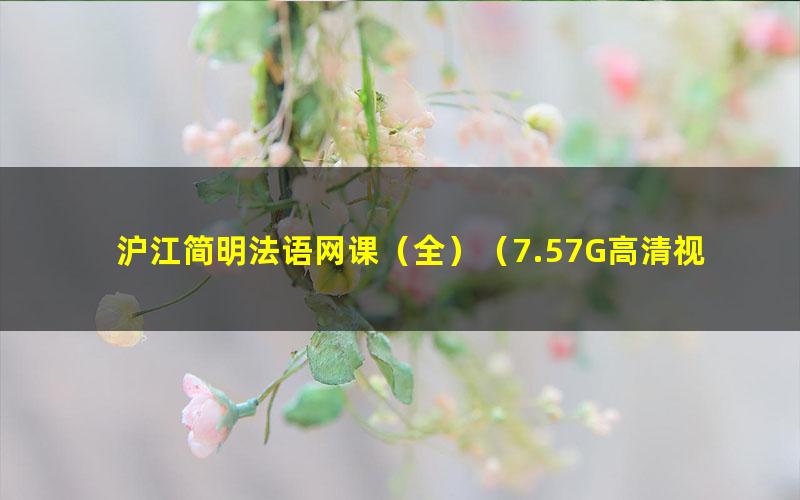 沪江简明法语网课(全)(7.57G高清视频)