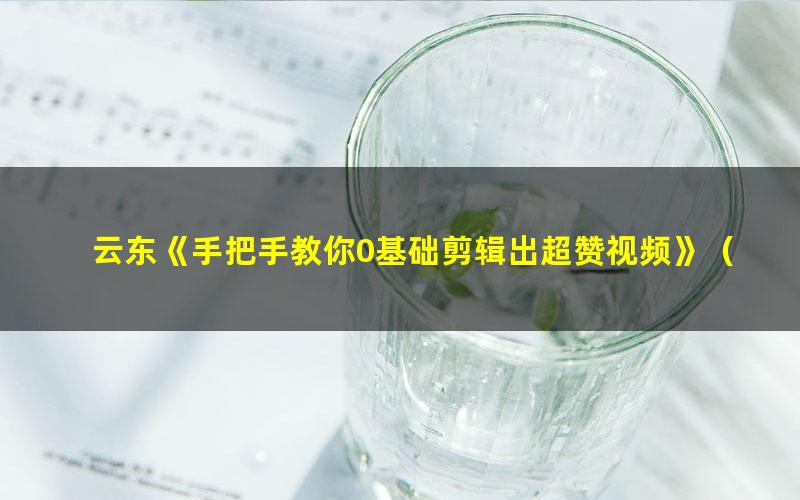 云东《手把手教你0基础剪辑出超赞视频》(完结)(高清视频)