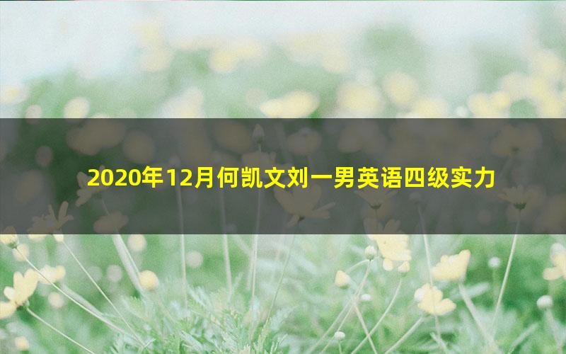 2020年12月何凯文刘一男英语四级实力抢分班(4.47G高清视频)