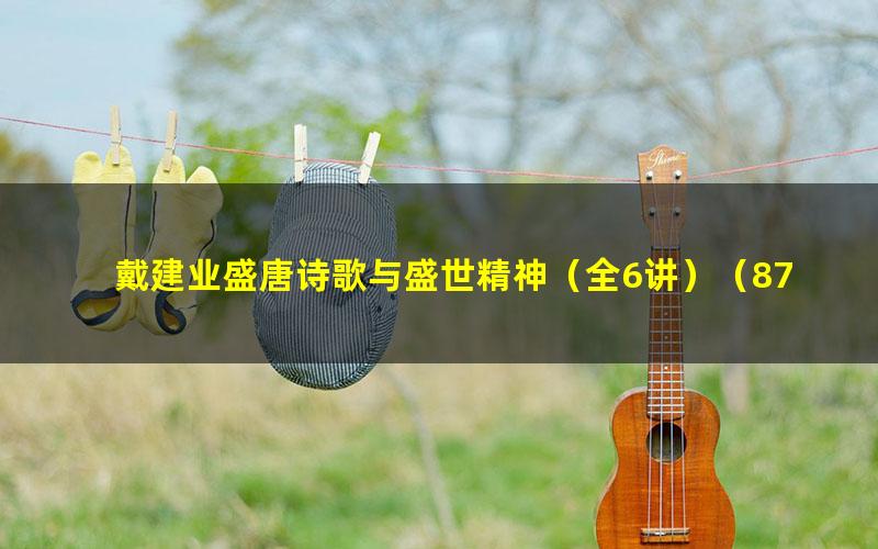 戴建业盛唐诗歌与盛世精神(全6讲)(877M标清视频)