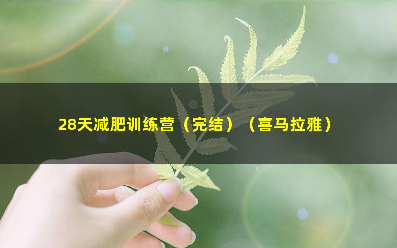 28天减肥训练营(完结)(喜马拉雅)