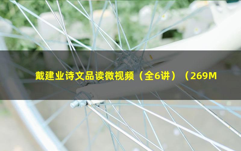 戴建业诗文品读微视频(全6讲)(269M高清视频)