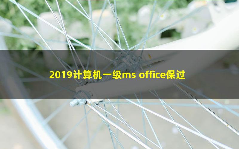 2019计算机一级ms office保过教程(高清视频)