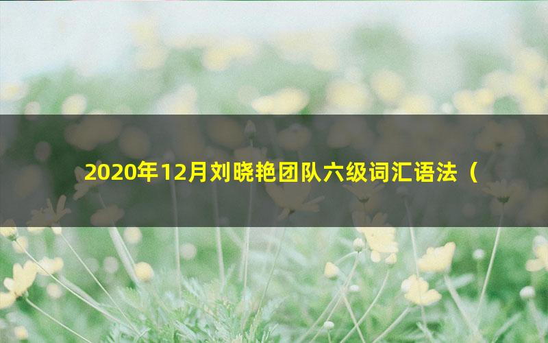 2020年12月刘晓艳团队六级词汇语法(高清视频)