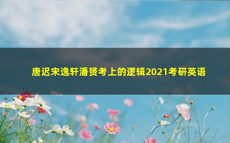 唐迟宋逸轩潘赟考上的逻辑2021考研英语文档(1.48GPDF打包压缩)