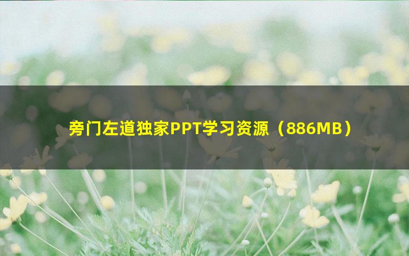 旁门左道独家PPT学习资源(886MB)