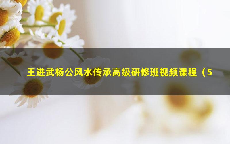 王进武杨公风水传承高级研修班视频课程(5.46G高清视频)