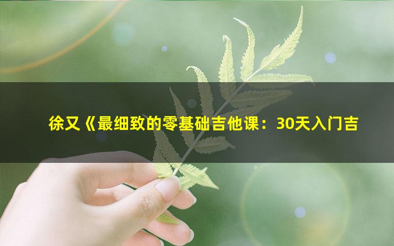 徐又《最细致的零基础吉他课:30天入门吉他弹唱》(完结)(960×540视频)