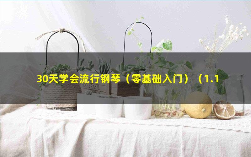 30天学会流行钢琴(零基础入门)(1.12G高清视频)