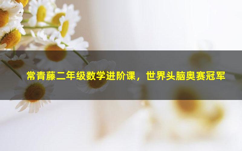 常青藤二年级数学进阶课,世界头脑奥赛冠军导师亲授(完结)
