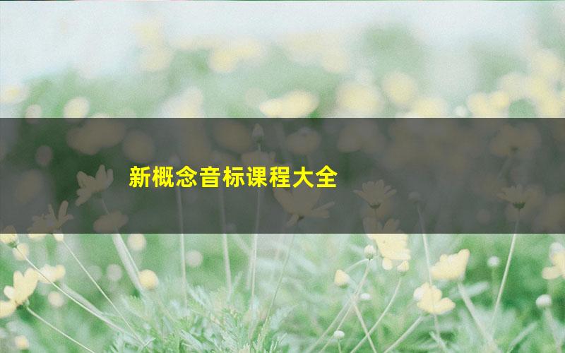 新概念音标课程大全