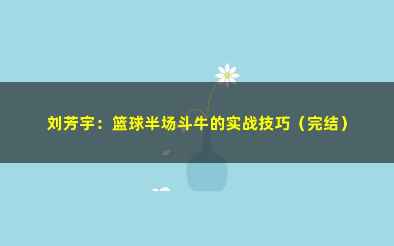 刘芳宇:篮球半场斗牛的实战技巧(完结)
