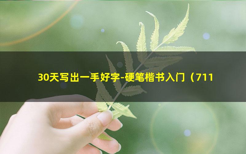 30天写出一手好字-硬笔楷书入门(711M高清视频)