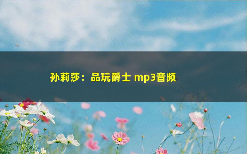 孙莉莎:品玩爵士 mp3音频