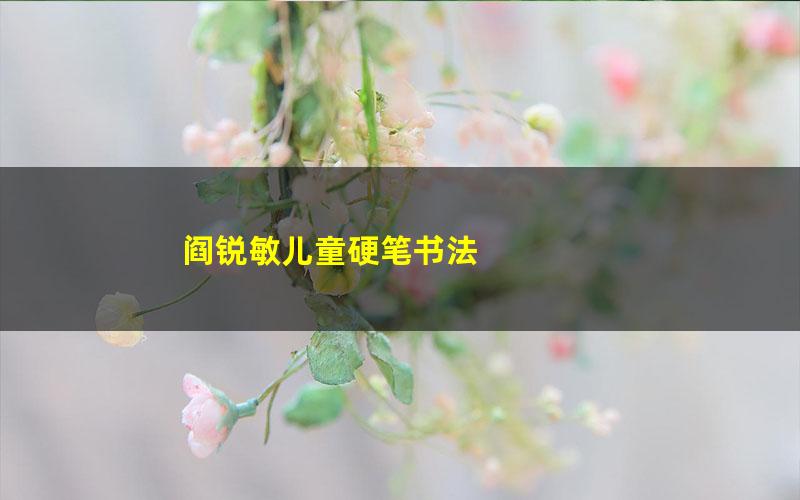 阎锐敏儿童硬笔书法