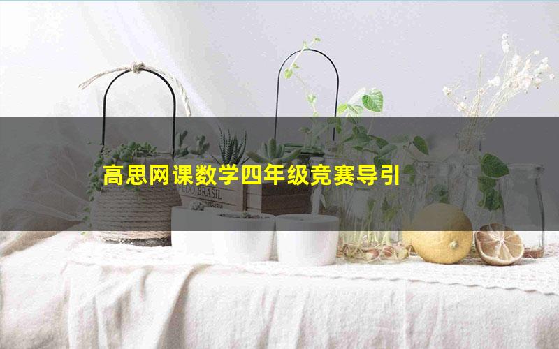 高思网课数学四年级竞赛导引
