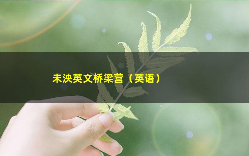 未泱英文桥梁营(英语)