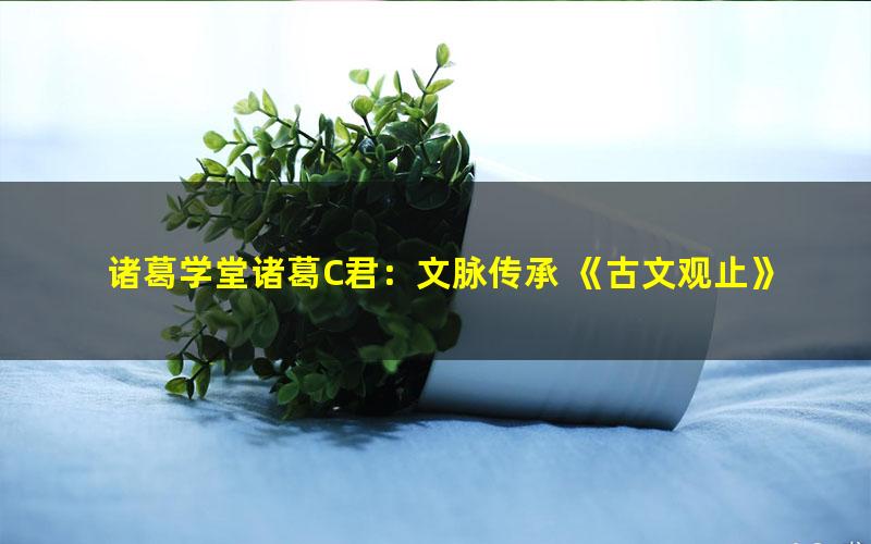 诸葛学堂诸葛C君:文脉传承 《古文观止》 第二季(完结)(18.9G高清视频)
