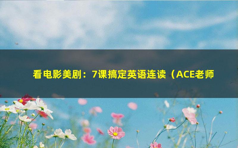 看电影美剧:7课搞定英语连读(ACE老师)(763M高清视频)
