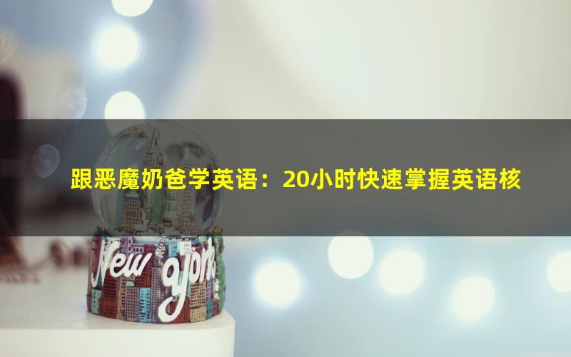 跟恶魔奶爸学英语:20小时快速掌握英语核心秘诀(维库)(超清视频)