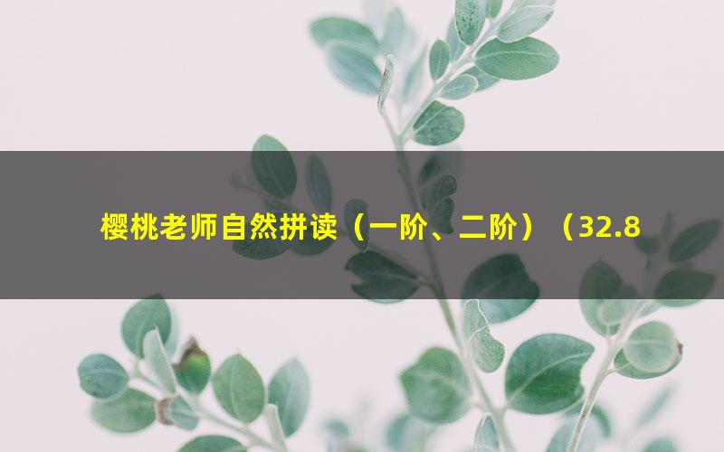 樱桃老师自然拼读(一阶、二阶)(32.8G高清视频)