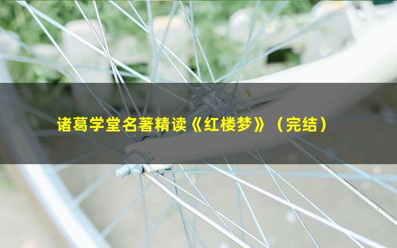 诸葛学堂名著精读《红楼梦》(完结)