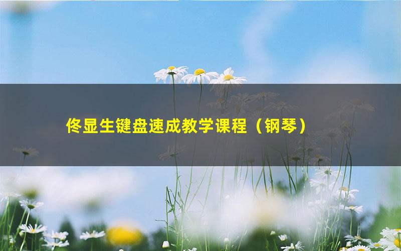 佟显生键盘速成教学课程(钢琴)