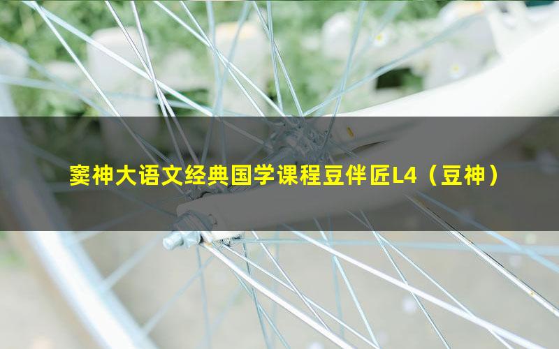 窦神大语文经典国学课程豆伴匠L4(豆神)(完结)