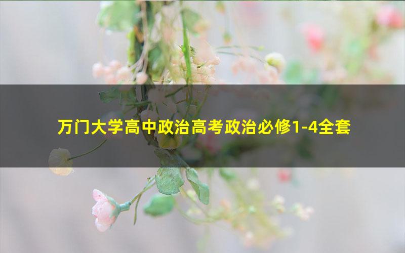 万门大学高中政治高考政治必修1-4全套