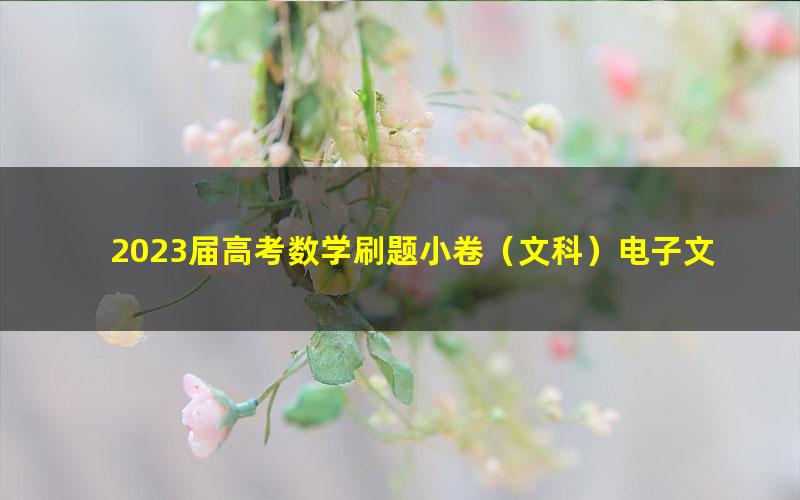2023届高考数学刷题小卷(文科)电子文档
