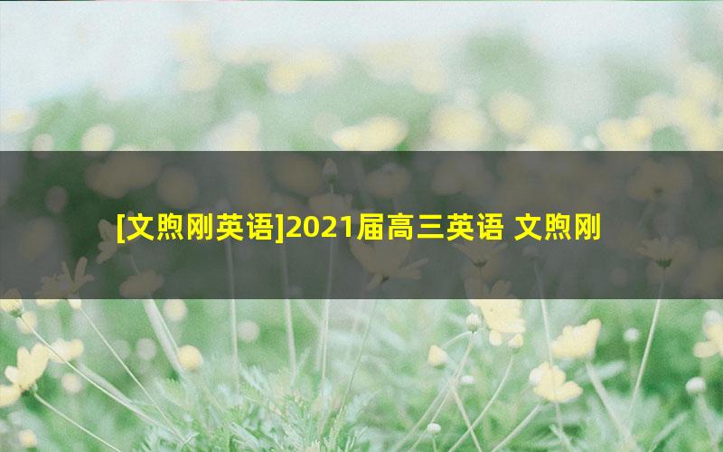 [文煦刚英语]2021届高三英语 文煦刚高考英语一轮复习985班-暑假班