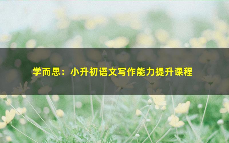 学而思:小升初语文写作能力提升课程