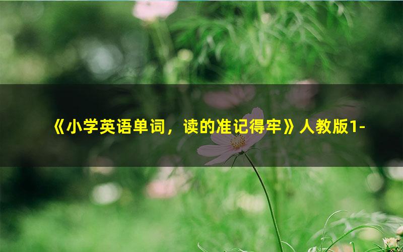 《小学英语单词,读的准记得牢》人教版1-6年级同步词汇自然拼读