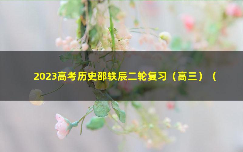 2023高考历史邵轶辰二轮复习(高三)(2.91G高清视频)