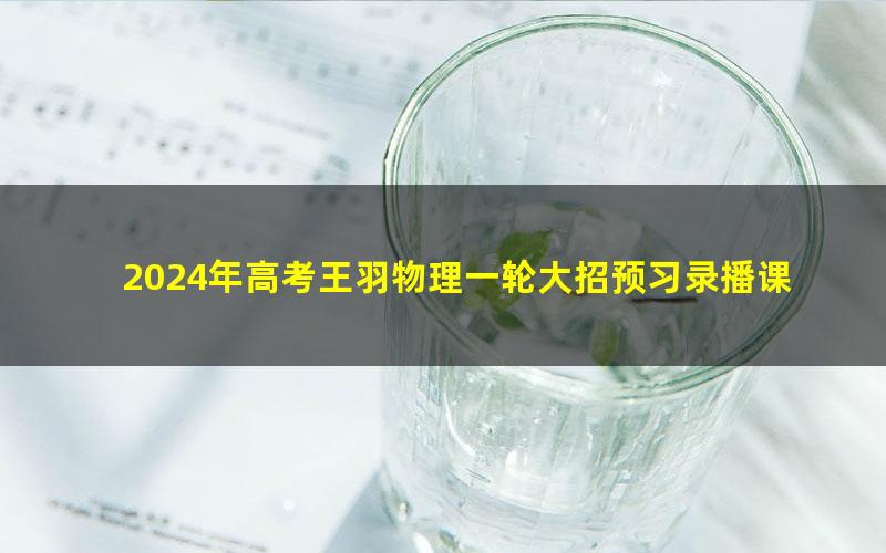 2024年高考王羽物理一轮大招预习录播课(跟直播前先学此内容)(52.5G高清视频)