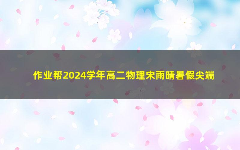 作业帮2024学年高二物理宋雨晴暑假尖端班(9.48G高清视频)