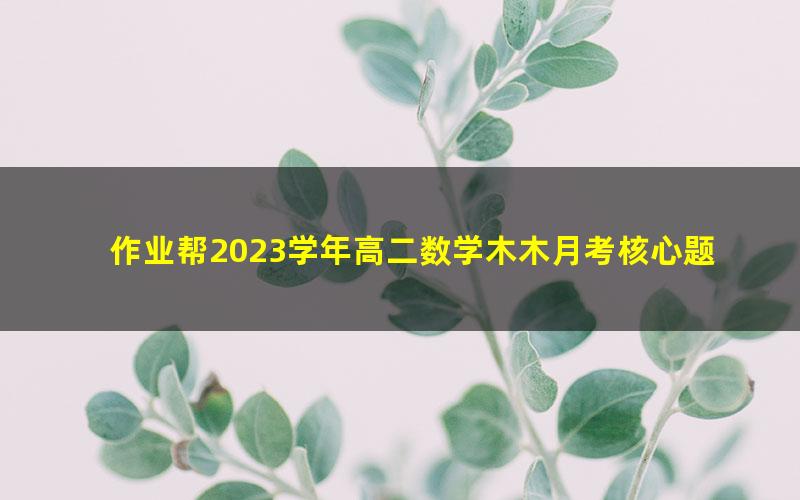 作业帮2023学年高二数学木木月考核心题型巩固提升（月考专项）（136M高清视频）