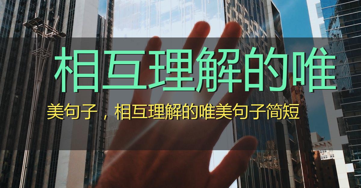 相互理解的唯美句子,相互理解的唯美句子简短