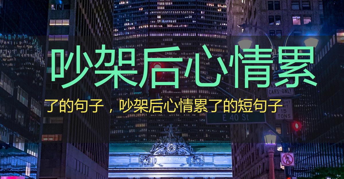 吵架后心情累了的句子,吵架后心情累了的短句子