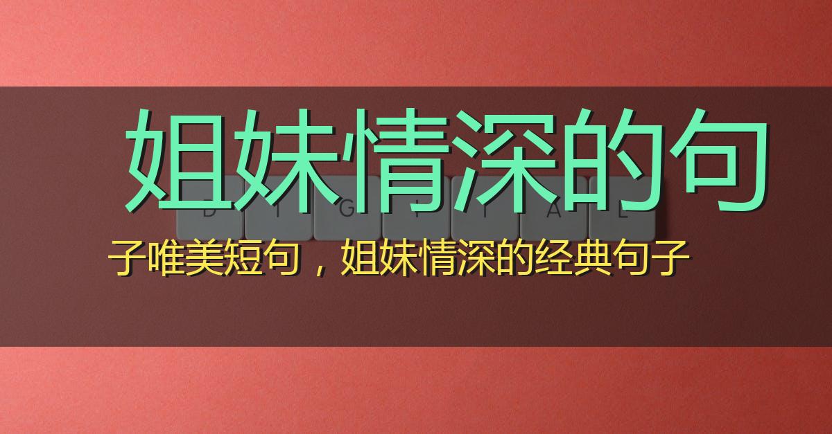 姐妹情深的句子唯美短句,姐妹情深的经典句子