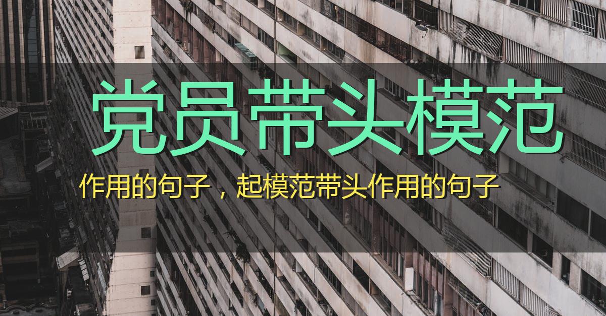 党员带头模范作用的句子,起模范带头作用的句子