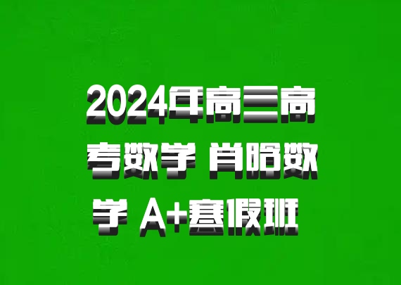 2024年高三高考数学 肖晗数学 A+寒假班 百度网盘