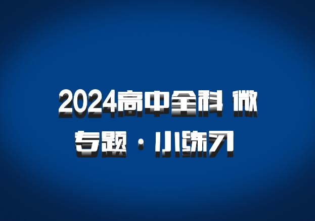 2024高中全科 微专题·小练习 百度网盘
