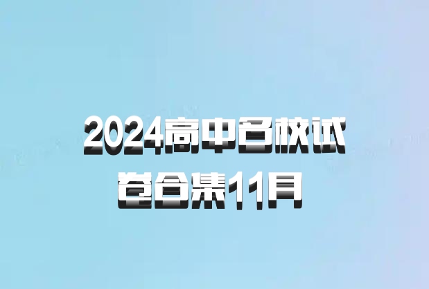 2024高中名校试卷合集11月 百度网盘